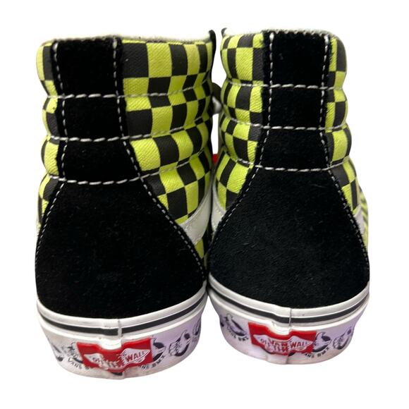 VANS SK8 Old School Green Black check suede leather high tops NWOT Sz 8.5 men 10 - Picture 4 of 11